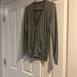 Gray Button-Up Cardigan Jcrew